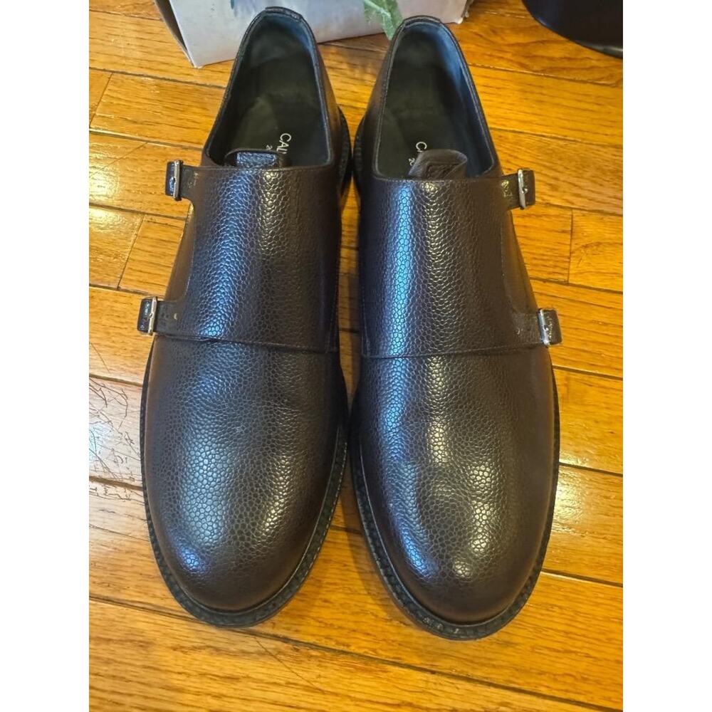 CALVIN KLEIN 205W39NYC Brown Leather Double Monk Strap LoafeR 44/10 (mens 710 - Picture 2 of 9